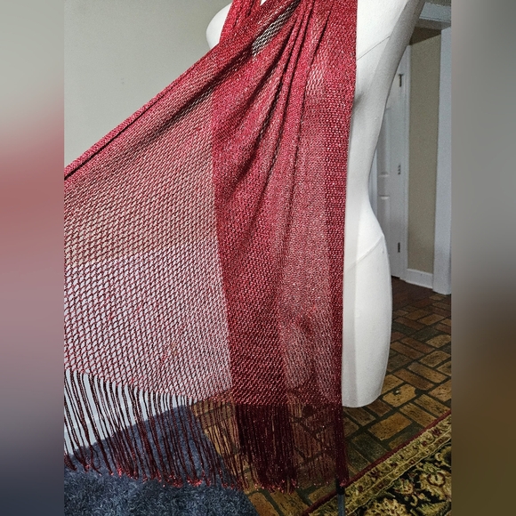 Sparkly Fishnet Fringe Scarf - Picture 2 of 2
